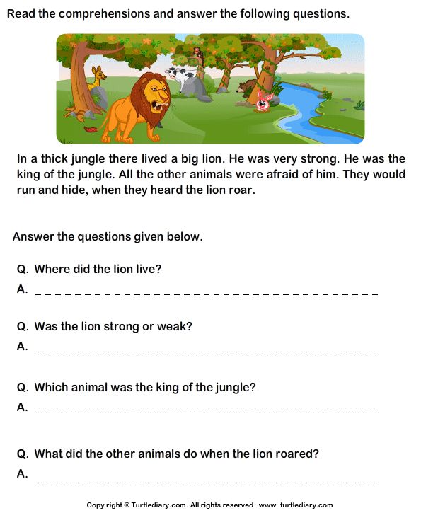 the lion and the lamb reading worksheet with answers for children to learn how to read