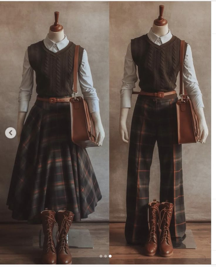 40s Mode, Plaid Clothing, Dark Academia Outfits, Dark Academia Outfit, Academia Outfits, Academia Style, Old Fashion Dresses, Academia Fashion, Academia Aesthetic