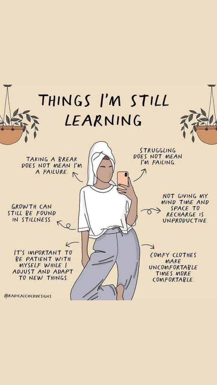 a woman holding a coffee cup in her hand with the words things i'm still learning