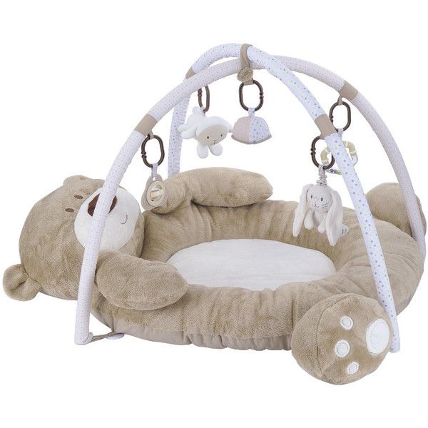 a teddy bear playpen with stuffed animals on it