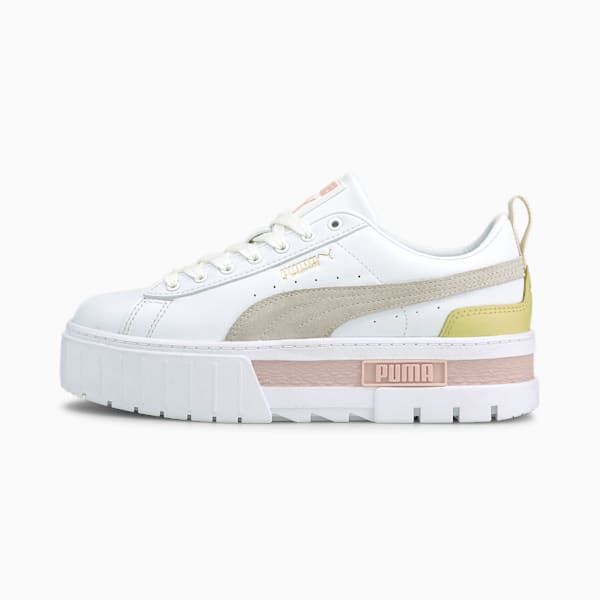 Mayze Women's Sneakers | PUMA Platform Trainers, Fashion Leaders, Puma White, Sport Automobile, Sneakers Puma, Legging Sport, White Lotus, High Shoes, Puma Suede