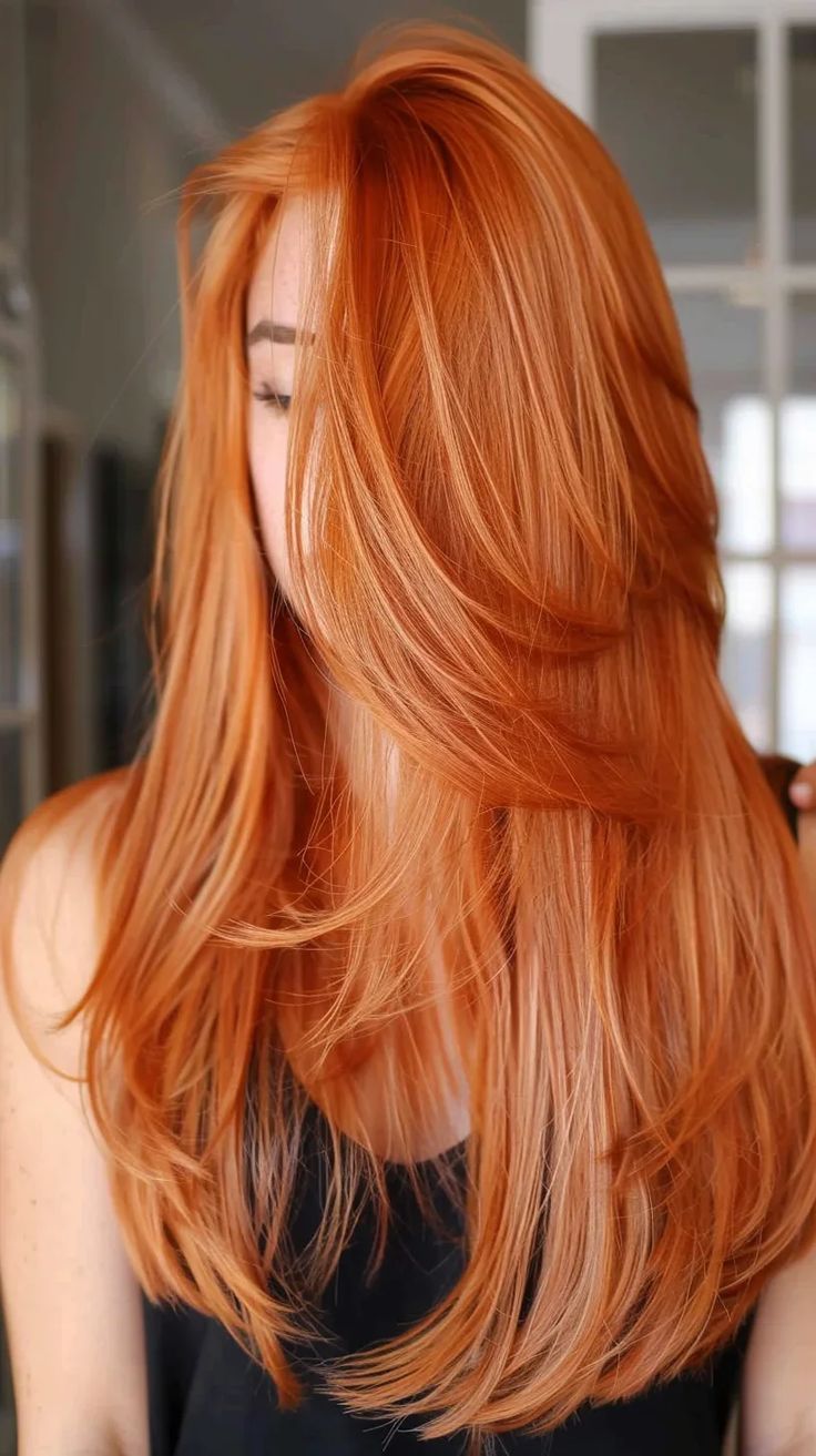 41 Cute Cowboy Copper Hair Color Ideas For Every Skin Tone Dyed Copper Hair, Cowgirl Red Hair, Orange Copper Hair Color, Orange Copper Hair, Copper Hair Ideas, Cowgirl Copper, Bright Copper Hair, Cowboy Copper Hair, Girl Hair Styles