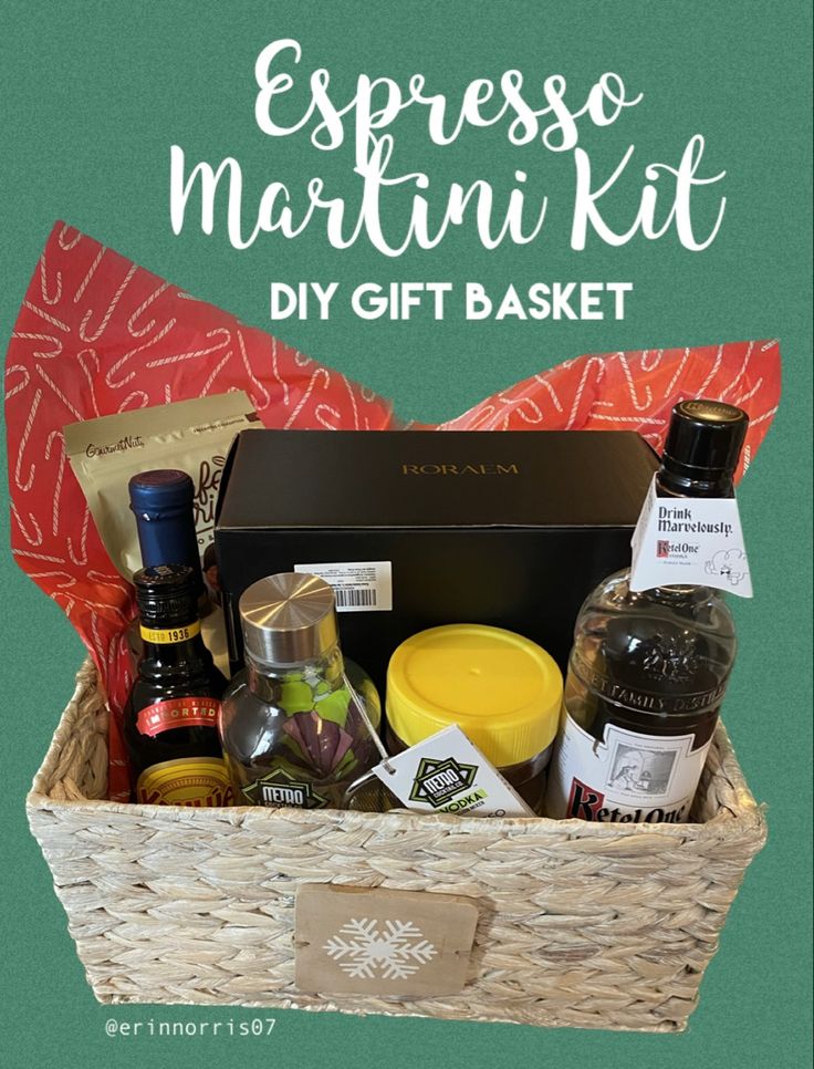 an image of a gift basket with alcohol