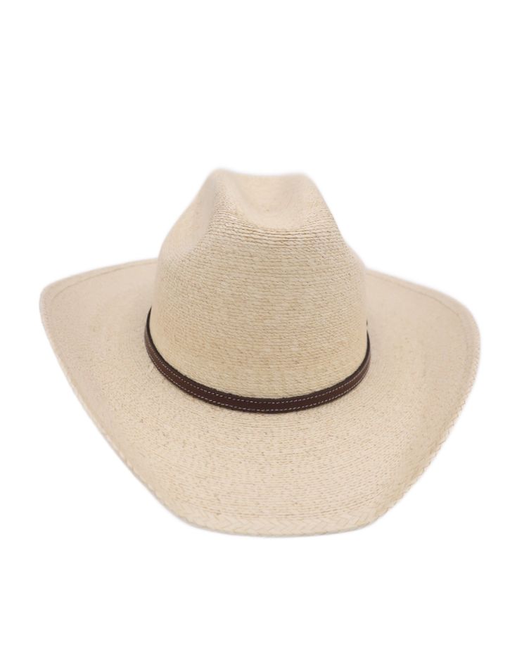 This Atwood Kids Palm Leaf Straw Hat features a brown leather head band and an elastic OSFM sweatband. Let your tiny buckaroo look the part in this straw cowboy hat! Quality palm leaf straw construction Brown leather hat band Classic cattleman crease hat crown Kids Palm Leaf Straw Hat Elastic Sweat Band A premium straw cowgirl hat! This hat features a brown leather hat band. Classic cattleman crease crown measures. Comfort elastic sweatband. Imported. Brown Leather Hat, Straw Cowgirl Hat, Crown Kids, Crown For Kids, Straw Cowboy Hat, Sweat Band, Leather Hat, Cowgirl Hat, Leather Hats