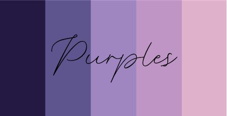 the word purples written in cursive writing on a multicolored background