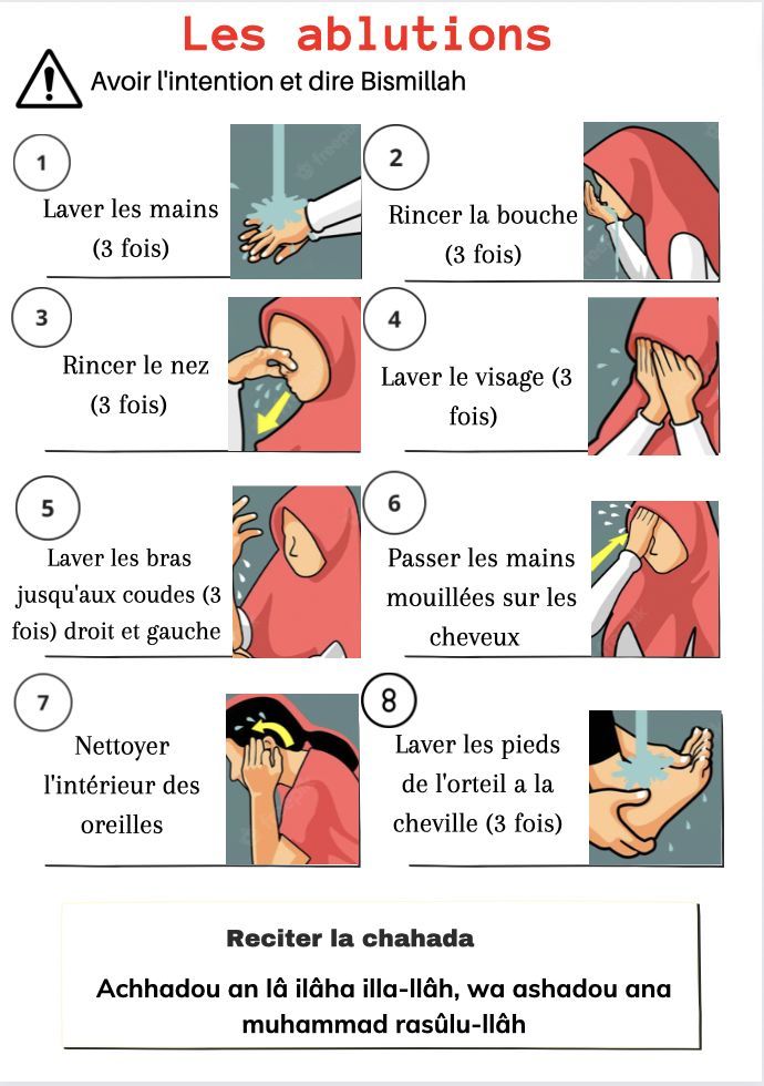 the instructions for how to wear a red hijab in different languages and colors