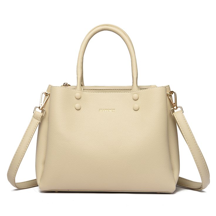 Color: Beige Beige Shoulder Bag With Adjustable Handle For On-the-go, Beige Double Handle Satchel For On-the-go, Chic Beige Shoulder Bag With Adjustable Handle, Cream Satchel Shoulder Bag For On-the-go, Chic Bucket Bag With Adjustable Handle, Chic Hobo Bag With Adjustable Handle, Chic Crossbody Shoulder Bag With Adjustable Handle, Chic Cream Satchel With Adjustable Handle, Beige Shoulder Satchel For On-the-go