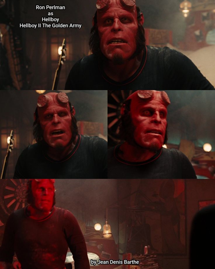 two different pictures of the same character in hellboy ii and hell boy 3, one with