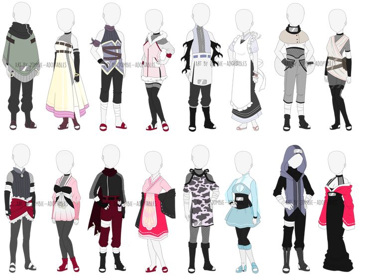 the silhouettes of people in different outfits