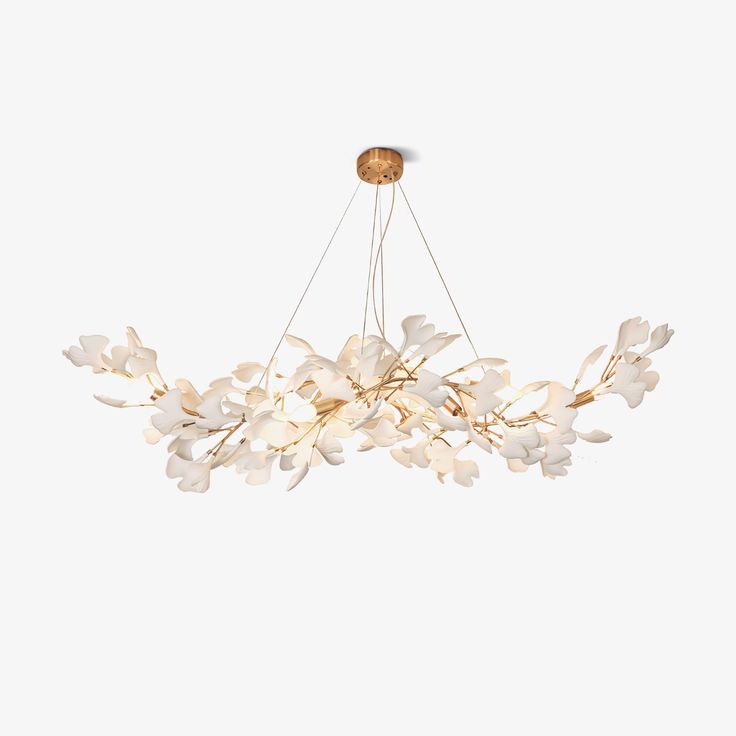 Gingko Chandelier K - Vakkerlight Petal Chandelier, Nordic Floor, Lampe Metal, Ginkgo Tree, Luxury Chandelier, B 17, Ceramic Light, Light Sculpture, Chandelier Style