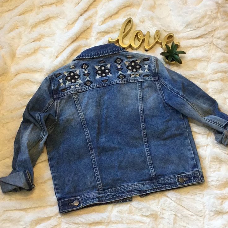 Embroidered Back Yoke Denim Jacket. Nwt. Never Worn. Super Cute. Women's Boutique, Ladies Boutique, Jean Jackets, Jean Coat, Jean Jacket, Denim Jacket, Jackets & Coats, Jackets For Women, Super Cute