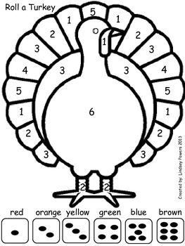 a printable turkey color by number page for kids to learn how to count the numbers