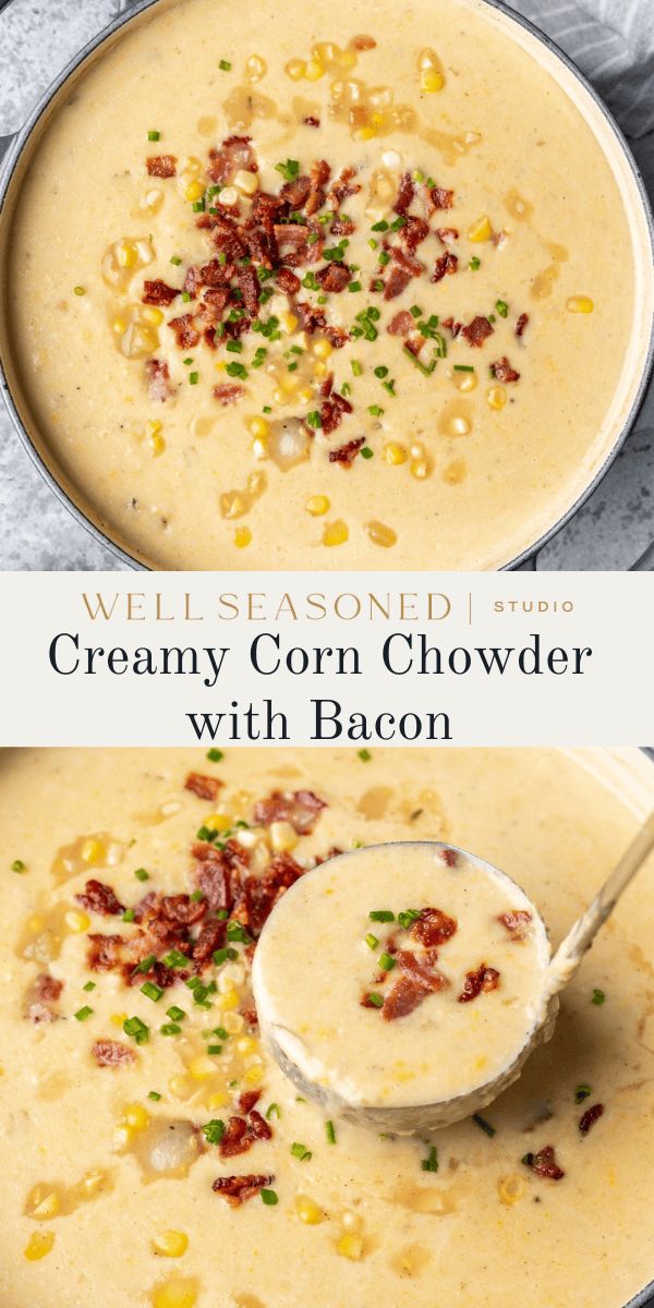 creamy corn chowder with bacon is an easy and delicious side dish for any occasion