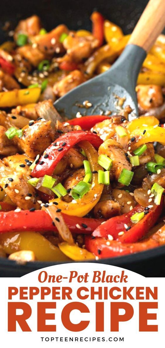 one pot black pepper chicken recipe in a skillet