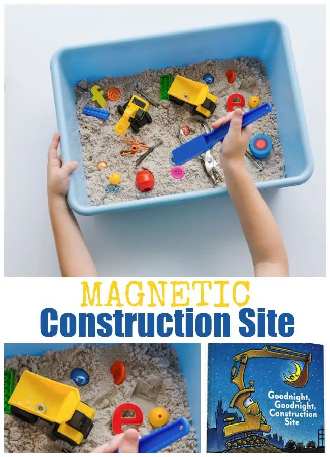 the magnetic construction site is great for toddlers to play with and learn how to use it