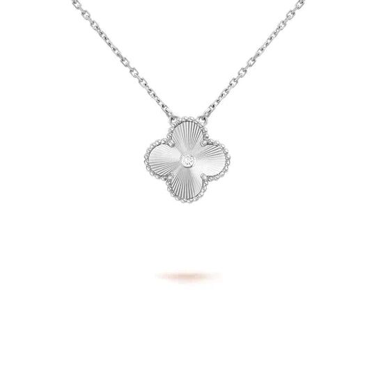 This silver clover necklace is both a stylish and versatile piece. Crafted with high-quality material, the four-leaf clover design symbolizes good luck and fortune. The delicate chain adds a touch of elegance to any outfit. Perfect for casual wear or special occasions. ADDITIONAL INFORMATION Color: Silver Stone: Cubic Zirconia Ref. 07394-WG Material:- 925 Sterling Silver - 18k Gold Plated- 18k Real Gold ( contact us via instagram) Length of chain : 41cm Our replica products are committed to qual Van Cleef Necklace White Gold, Silver Van Cleef Necklace, Van Cleef Arpels Silver, Van Cleef White Gold, Silver Van Cleef, Van Cleef Alhambra, Van Cleef Arpels Necklace, Van Cleef Necklace, Alhambra Pendant