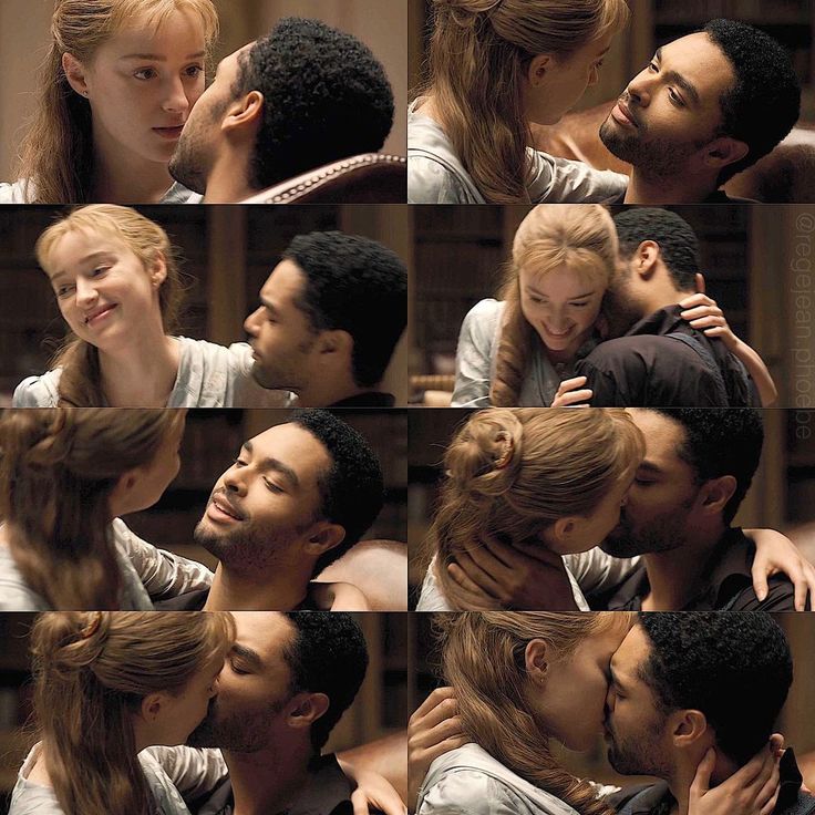 two people kissing each other in different pictures