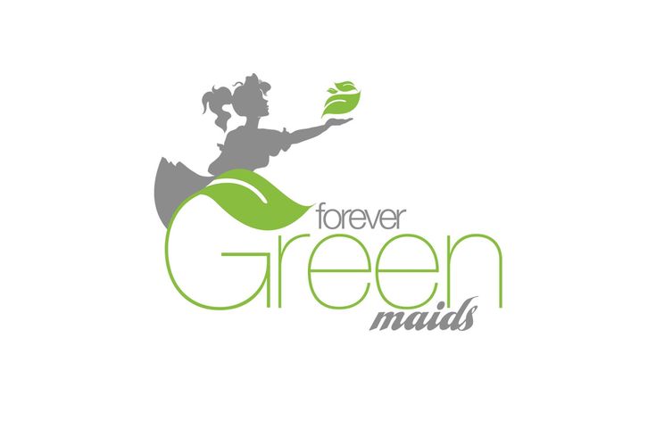 the logo for forever green muds, which is designed to look like a woman holding a