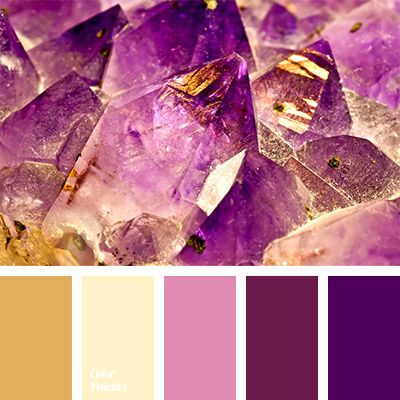 purple and yellow color scheme with gold accents on the bottom right hand corner is an amethystal hue