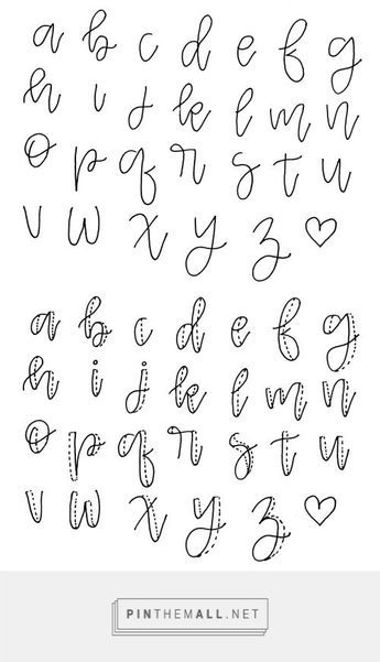 the handwritten alphabet is shown in black ink