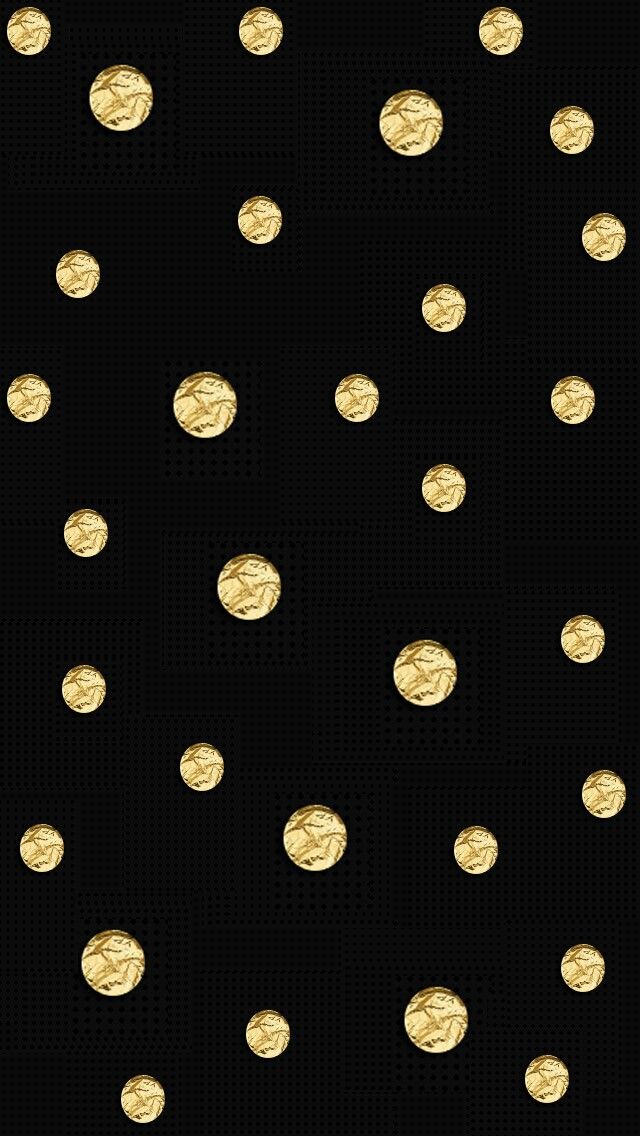 black and gold polka dot wallpaper