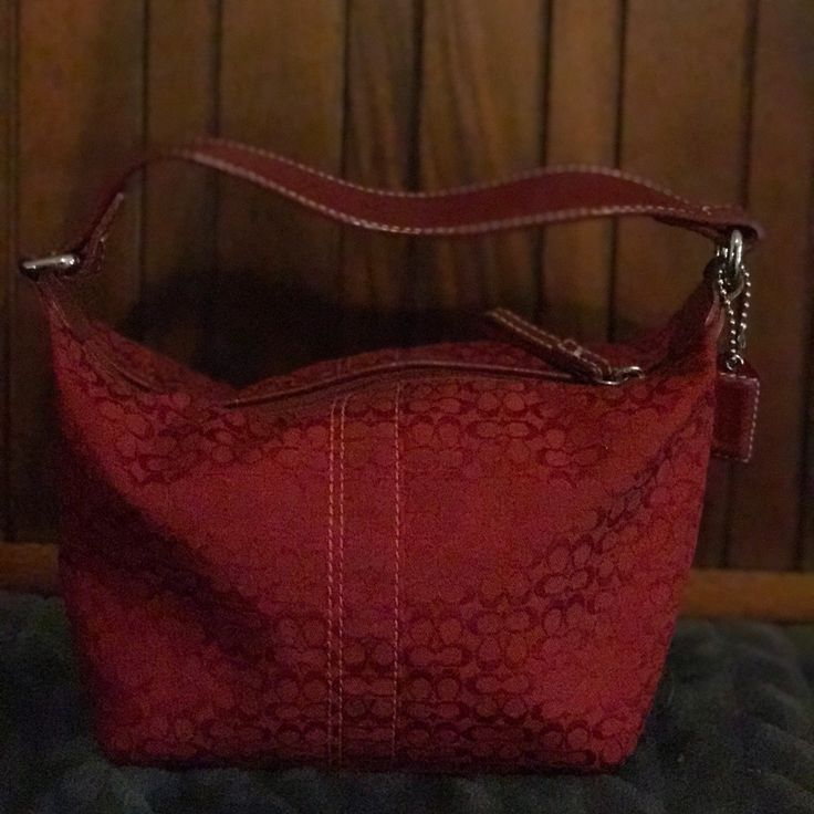 Never Used, Had It In My Closet This Whole Time. Authentic Coach Bag. Red Rare Red Hobo Bag With Detachable Strap For Evening, Formal Red Rectangular Hobo Bag, Formal Rectangular Red Hobo Bag, Formal Red Hobo Bag, Red Coach Shoulder Bag With Detachable Handle, Red Pouch Hobo Bag For Shopping, Chic Red Hobo Bag In Pouch Shape, Chic Red Hobo Pouch Bag, Coach Red Evening Bag