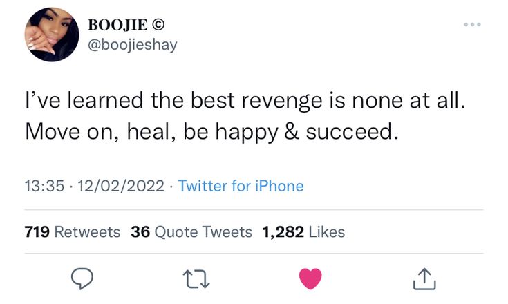 two tweets on twitter with one saying i've learned the best reverse is none at all move on, near, be happy & succed