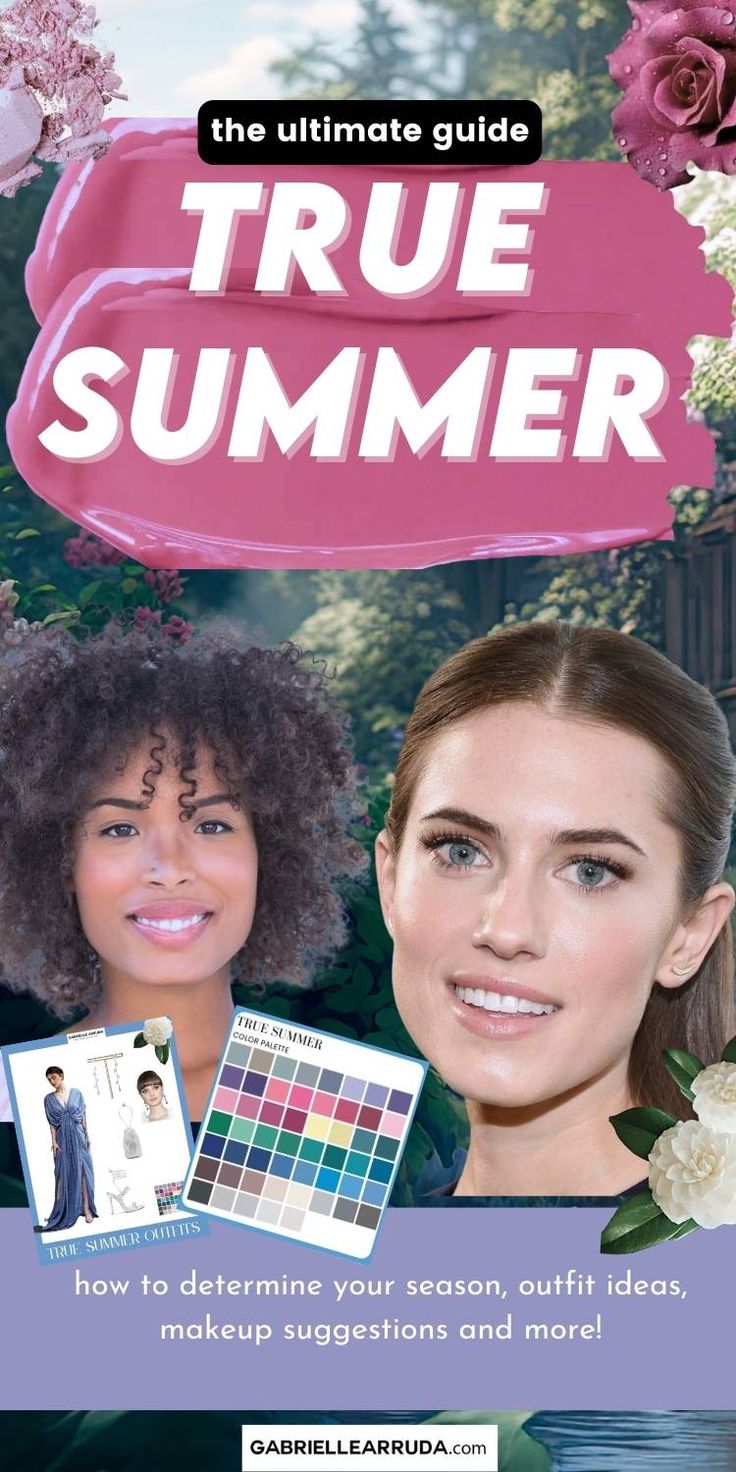 Summer Cool Skin Tone, True Summer Inspiration, True Summer Makeup Palette, Soft Summer Purple, True Summer Blush, True Summer Makeup Products, Dark Summer Makeup, True Summer Color Palette Makeup, True Summer Lipstick Colors