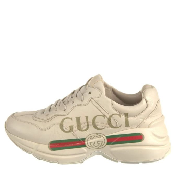 Gucci Rhython Low Top Sneakers Neutrals Leather Printed Web Accent Rubber Trim Round-Toes With Mesh Accents Lace-Up Closure At Uppers Shoes Gucci, Gucci Logo, Low Top Sneakers, Gucci Shoes, Printed Leather, Mens Casual Shoes, Womens Shoes Sneakers, Running Errands, Low Top