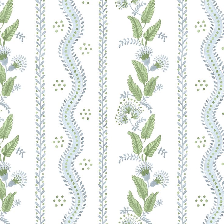 - Upholstery Fabric by the Yard - These vines are a vibe. We love this blue and green fabric featuring serpentine flowers and vines illustrated by Danika Herrick! Performance linen fabric offers the natural appearance and texture of traditional linen fabrics with the durability of a 100% polyester fabric. The printed design is displayed with a slight luster and rich colors giving this faux linen fabric a luxe lewk. About the Artist Danika Herrick's background in interior design and decorative pa Blue And Green Illustration, Green Vines Wallpaper, Blue Vine Wallpaper, England Flowers, Blue And Green Floral Fabric, Blue And Green Fabric, Modern Vine Fabric, Green And Blue Fabric Swatches, Danika Herrick