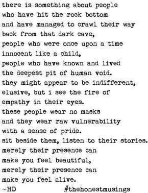 a poem written in black and white with the words, there is something about people