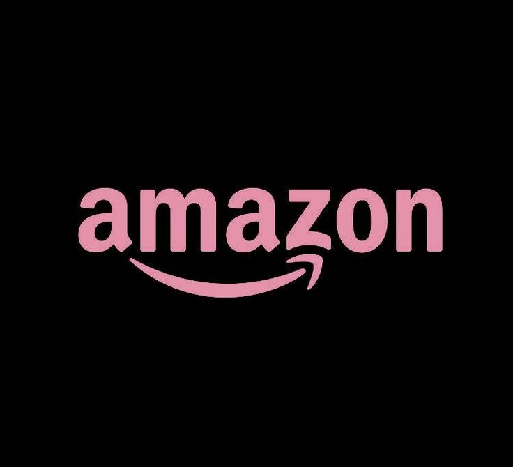 an amazon logo on a black background with pink lettering that reads,'amazon '