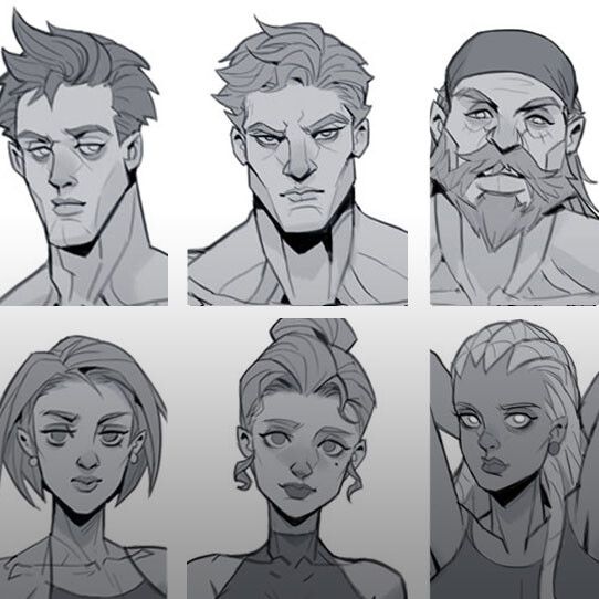 the concept art for star trek's character model sheet, including various facial expressions