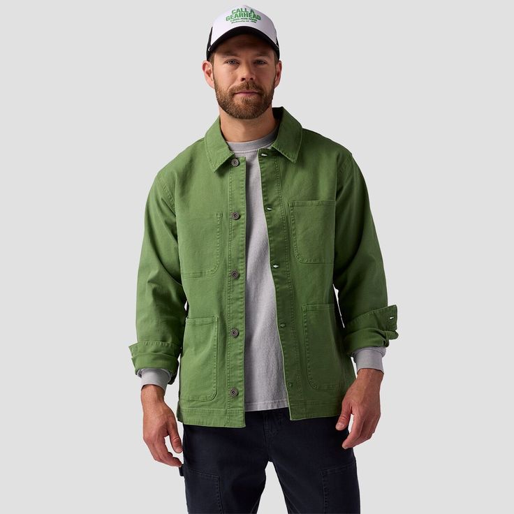 When it's too hot for a puffy and too cold for a tee, we throw on our Stoic Workwear Chore Coat. The buttoned closure and vintage vibe keep our casual 'fit slightly elevated, while the plethora of pockets frees up our hands. Casual Cotton Outdoor Outerwear, Casual Cotton Outerwear For Outdoor, Casual Crew Neck Outerwear For Outdoor, Casual Unstructured Outerwear For Outdoor, Retro Cotton Outerwear With Relaxed Fit, Retro Relaxed Fit Cotton Outerwear, Casual Cotton Outerwear In Solid Color, Casual Unstructured Tops For Fall, Casual Outdoor Cotton Tops