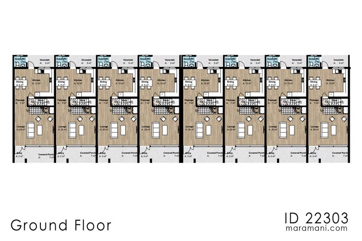 the ground plan for an apartment building with multiple floors and several balconies on each floor