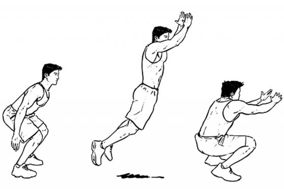 three different poses of a man jumping in the air