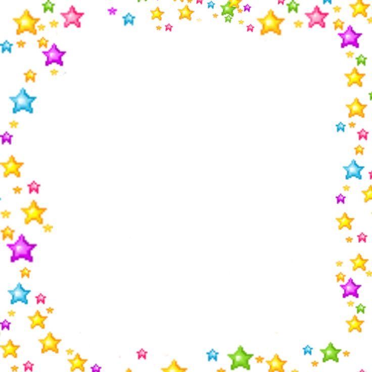 a colorful frame with stars in the middle