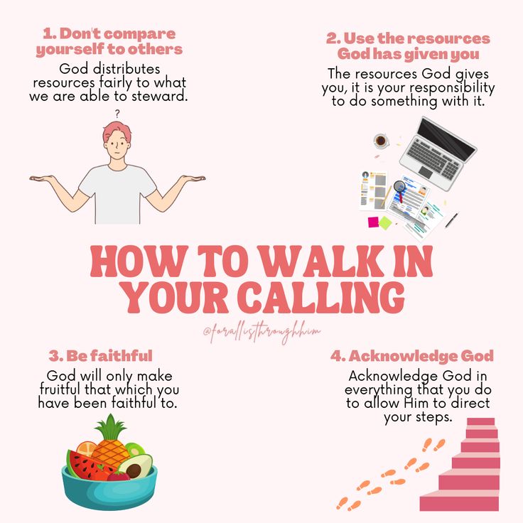 how to walk in your calling info sheet with instructions for the steps leading up to it