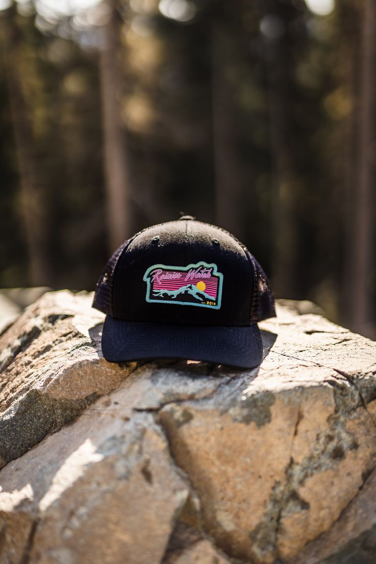 I took our super retro Neon Sunset design and threw it on the best 6 Panel Trucker hat around - made by Brist Mfg out of Bellingham, Wa. Designed to feel familiar but in curated colors to match the seasons and the best trends in hat fashion. Every purchase helps support Washington's National Parks via Washington's National Parks Fund Designed and printed in the PNW Fabric: Crown - 100% Cotton / Mesh - 100% Polyester Shape/ Profile: Structured Mid Profile Closure: Snapback Bill Shape: Curved Bill Fun Black Trucker Hat For Outdoor, Black Retro Trucker Hat, Fun Black Baseball Cap For Outdoor, Black Trucker Hat For Winter, Fun Black Outdoor Hats, Fun Black Hat For Outdoor, Fun Black Outdoor Hat, Fun Black Trucker Hat With Curved Brim, Retro Black Trucker Hat With Curved Brim