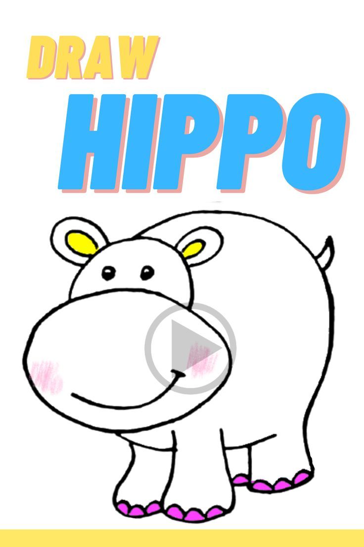 a drawing of a hippo with the words draw hippo