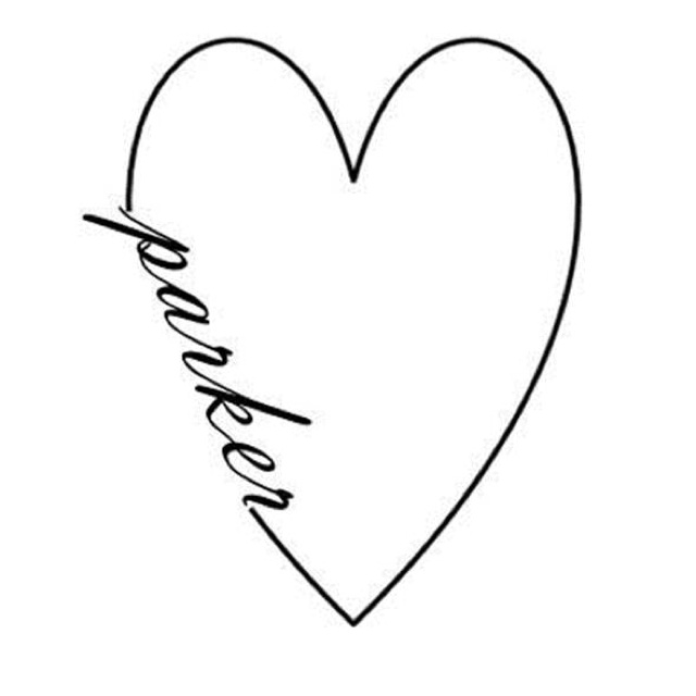 a black and white drawing of a heart with the word love written in cursive writing