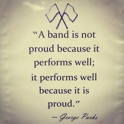 a quote from george pike about band is not proud because it performs well