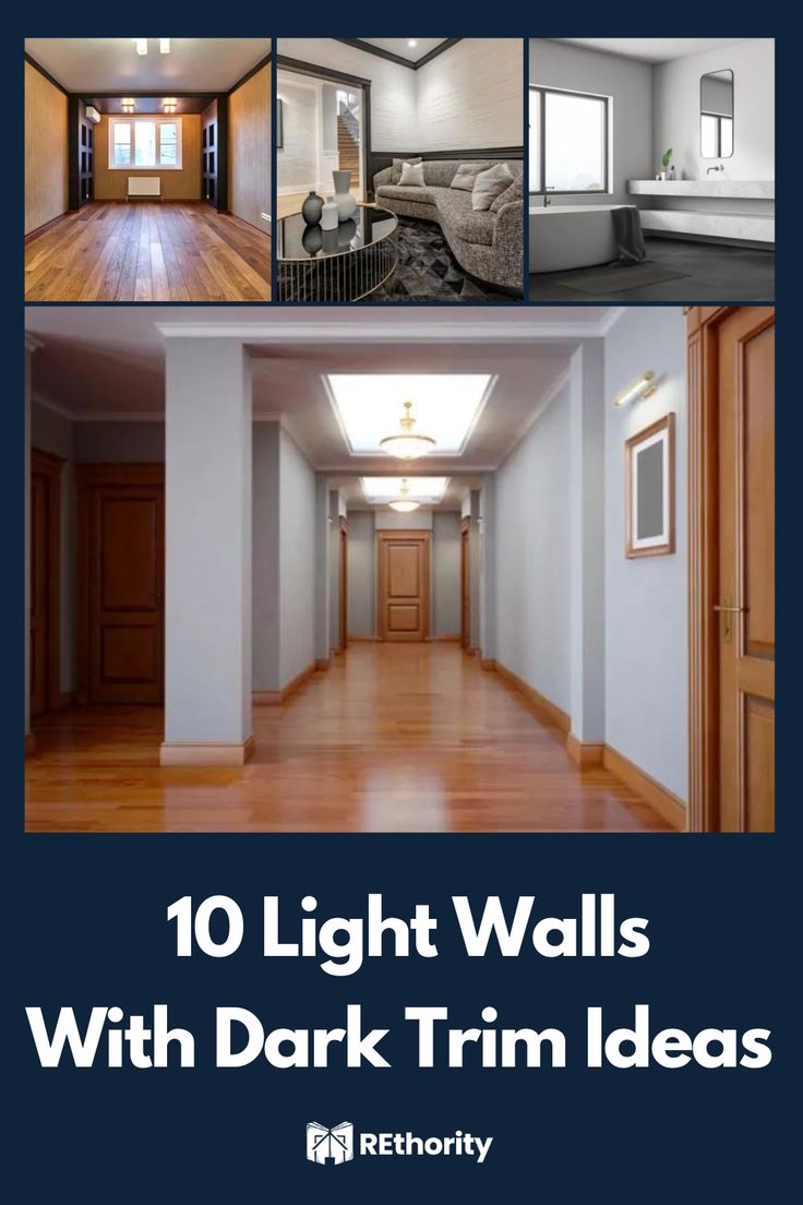 10 light walls with dark trim ideas for the hallway and living room in your home