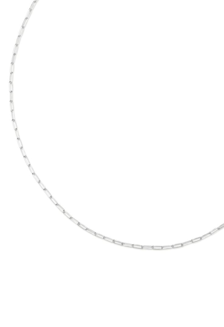 This delicate silver chain is perfect for layering on charms. Adjustable length clasp allows the necklace to be worn up to 19" in length. Lobster clasp closure.