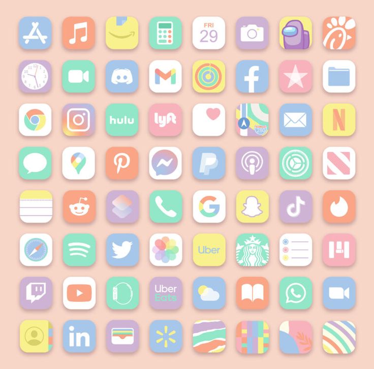 a bunch of different icons on a pink and orange background with the words social media written below them