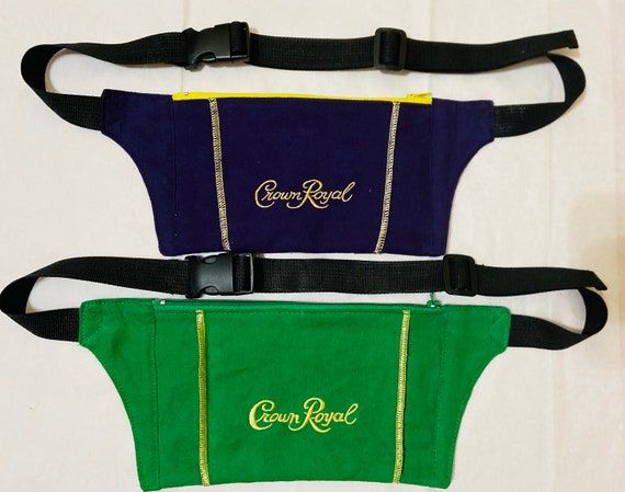 Handmade Crown Royal Fanny Pack/belt Bag | Etsy Royal Belt, Crown Royal Diy, Crown Royal Crafts, Crown Royal Bags, Handmade Crown, Travel Shopping, Crown Royal, Hip Bag, Fanny Pack