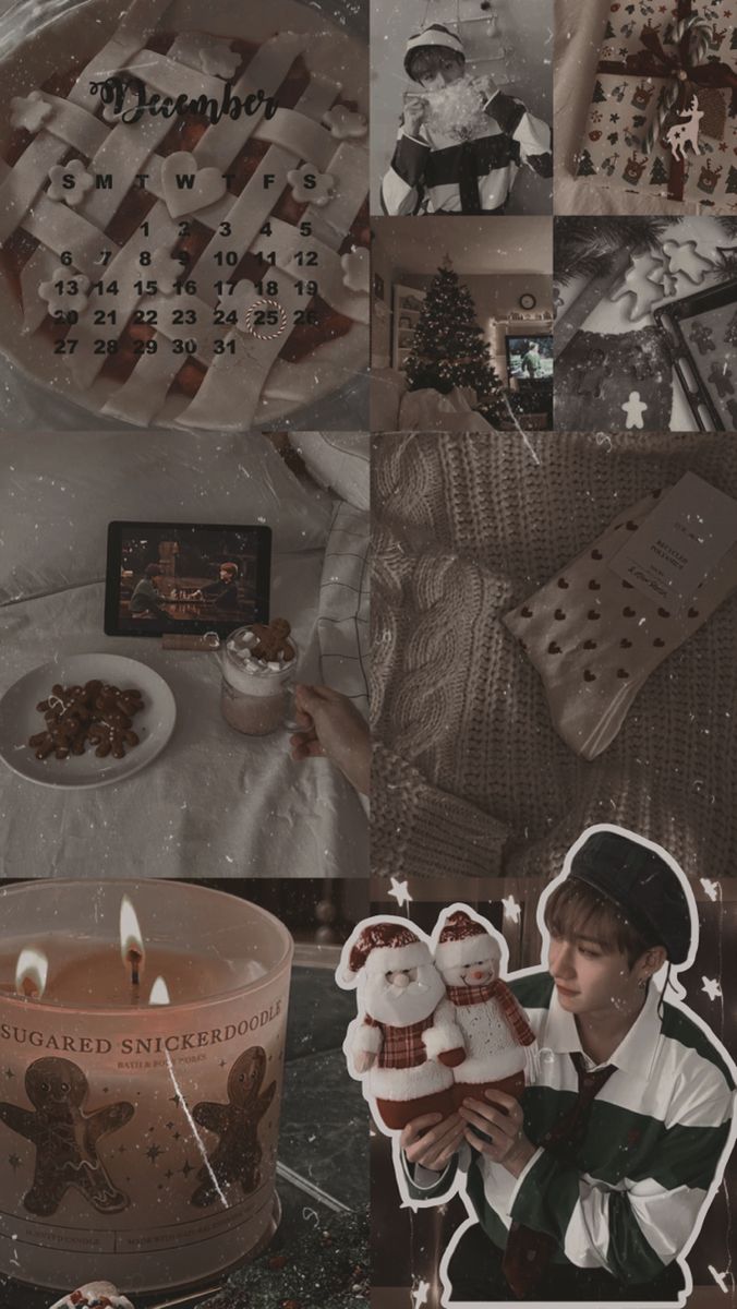 a collage of photos with christmas themed items