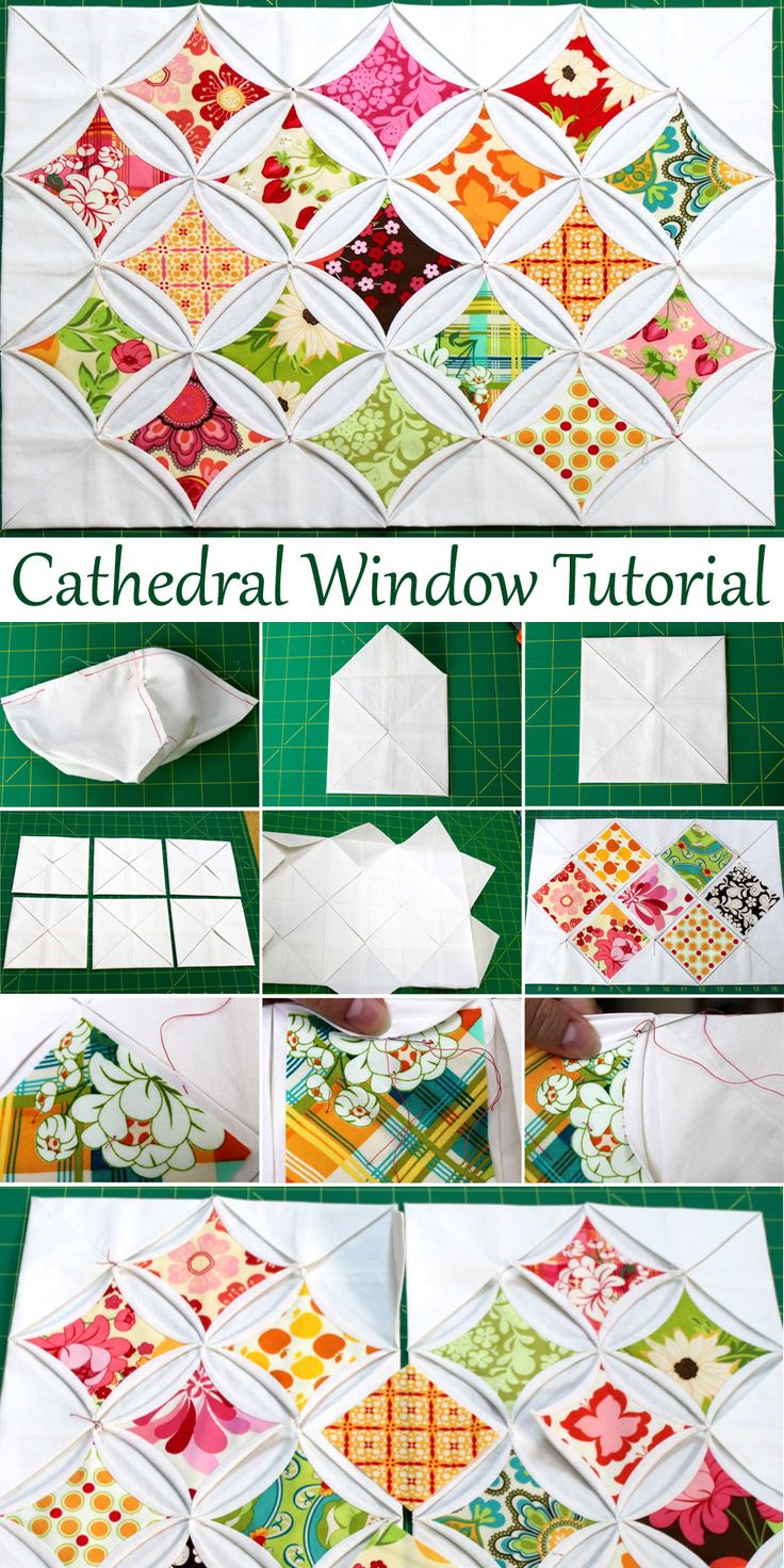 the instructions for how to make an origami quilt with different colors and shapes