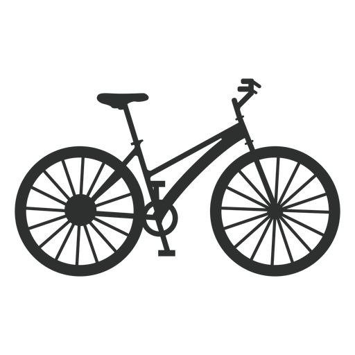 a black and white silhouette of a bicycle