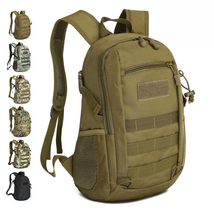 an army backpack with multiple compartments and straps on the front, two side by side